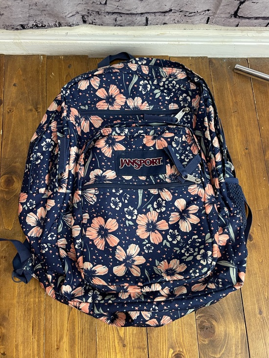 Jansport Handbags - Jansport regular size back pack navy with flowers
Big student